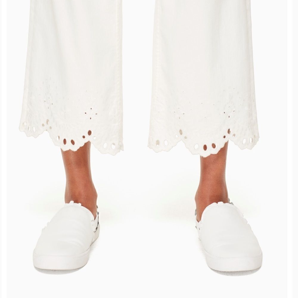 kate spade / cutwork denim white high waist jeans - Picture 3 of 10